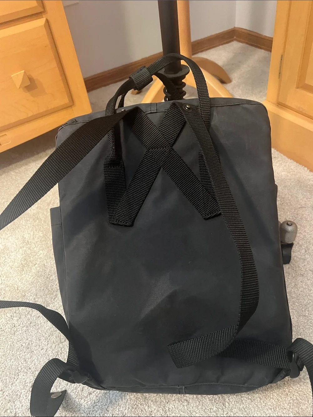 Fjallraven Kånken Black Backpack with Red Logo